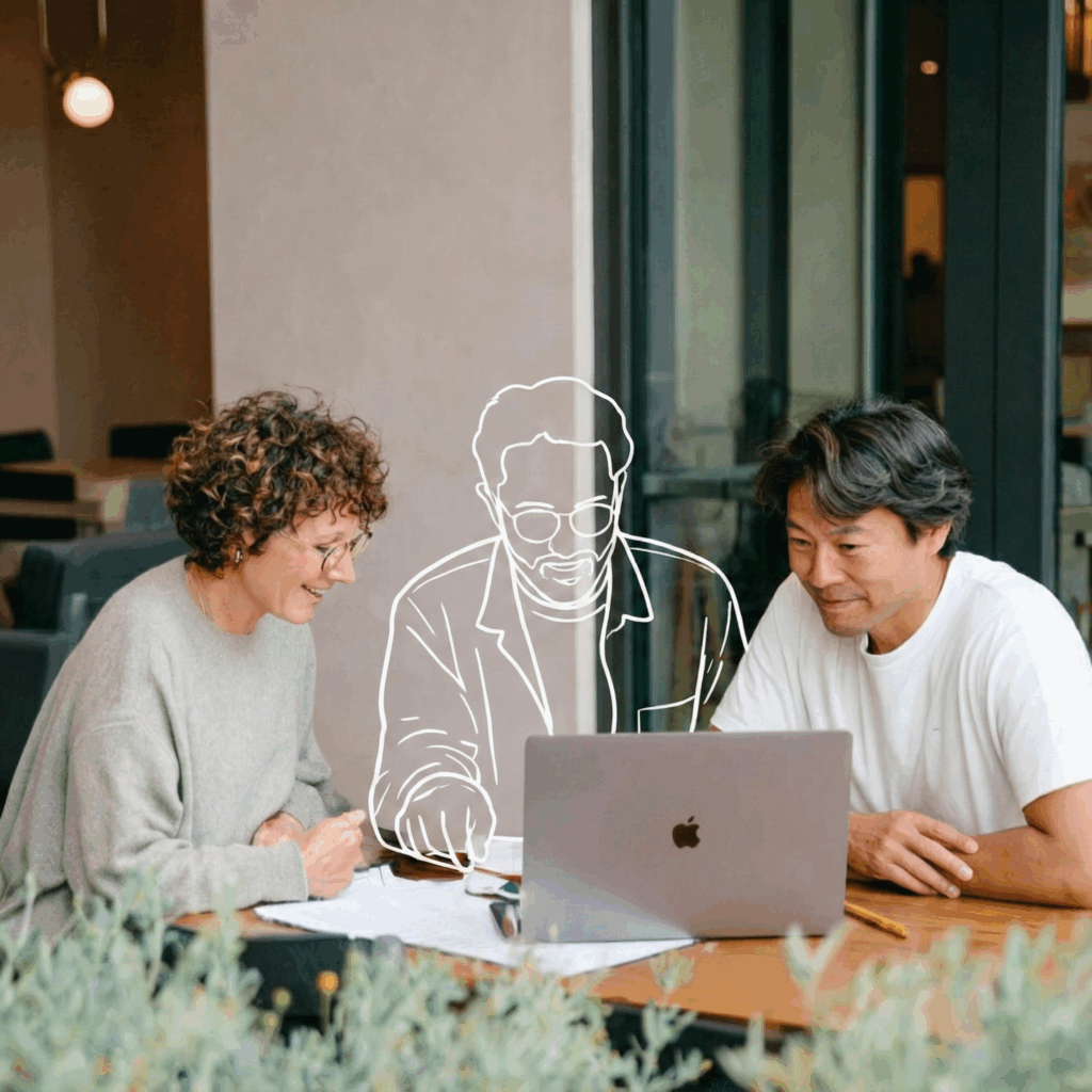 Photo of a RevOps consultant and a client in an office